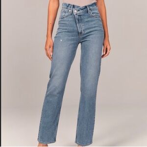 Abercrombie & Fitch Blue Ultra High Rise 90s Straight Jeans, 24 Short
